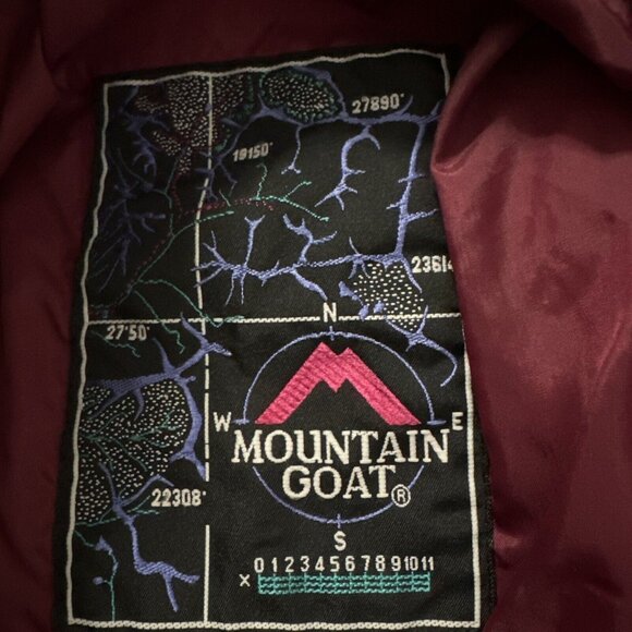 Vtg. 80’s Mountain Goat Puffer Ski Snowboard Jacket Women’s S Retro Maroon ￼‎ - Picture 3 of 6
